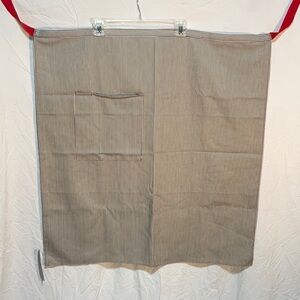 Elegant Black and White Striped Kitchen Apron with Red Accents